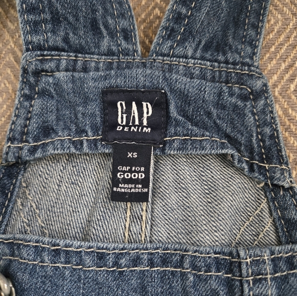 GAP womens junior Size XS medium wash denim overalls - Picture 2 of 8